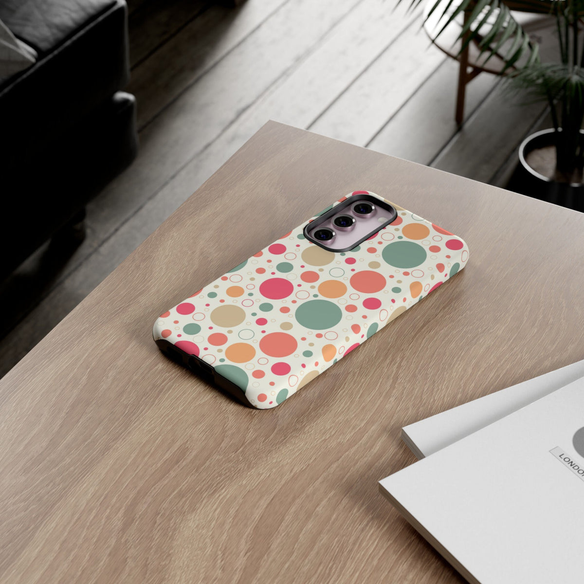 Samsung Galaxy S23 Samsung Galaxy S23 Plus Samsung Galaxy S23 Ultra Tough Cases Bubbles Coral Green Yellow Circles Round Colors