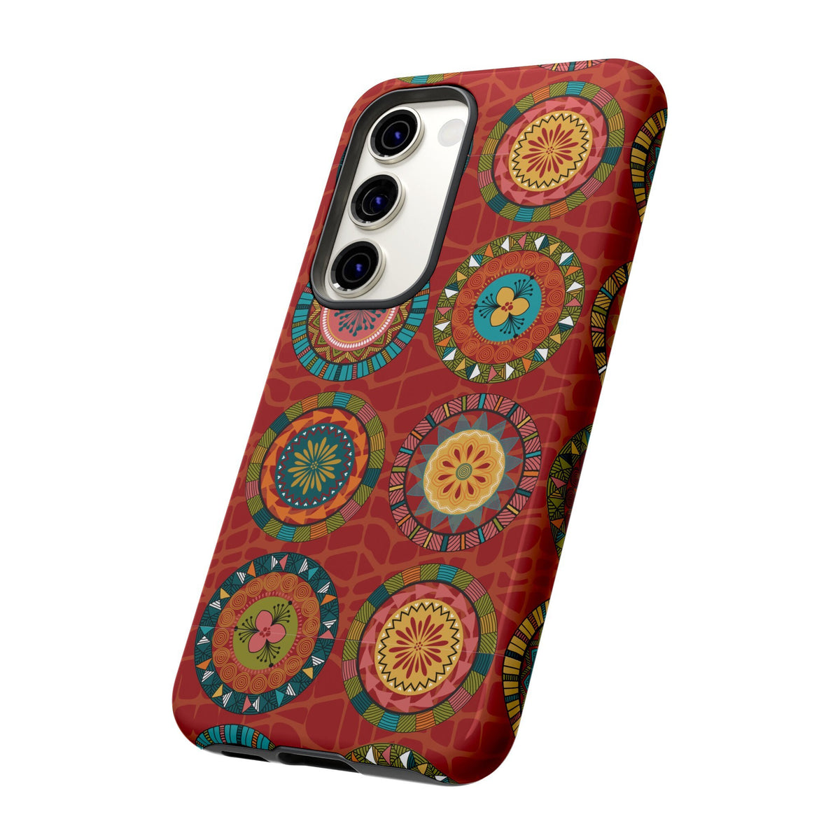 Samsung Galaxy S23 Samsung Galaxy S23 Plus Samsung Galaxy S23 Ultra Tough Cases Blue Coral Green Yellow Circles Round Colors