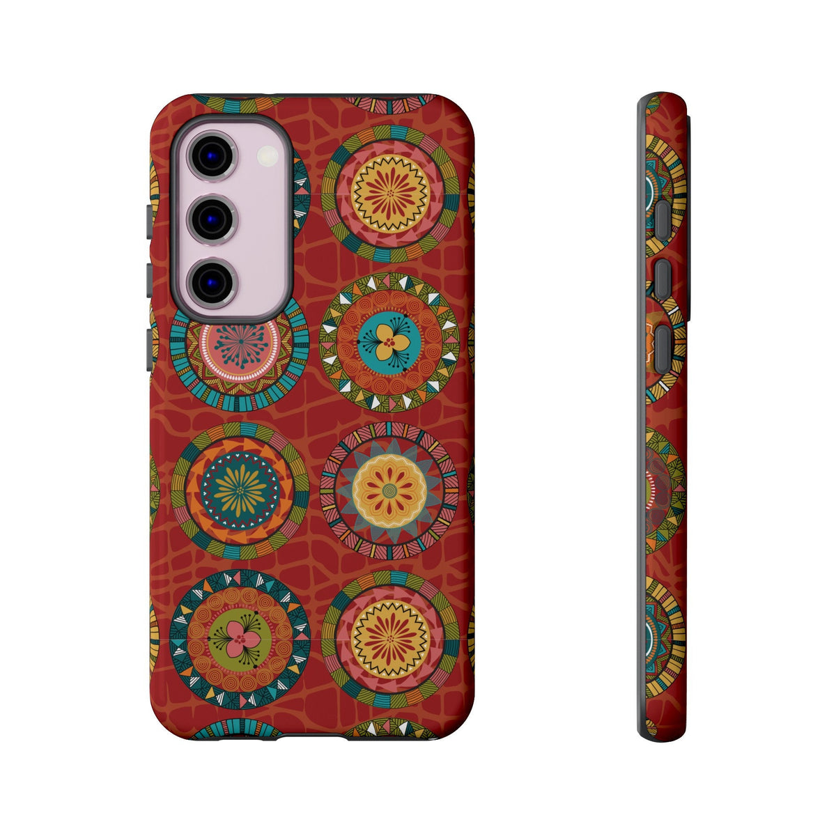 Samsung Galaxy S23 Samsung Galaxy S23 Plus Samsung Galaxy S23 Ultra Tough Cases Blue Coral Green Yellow Circles Round Colors