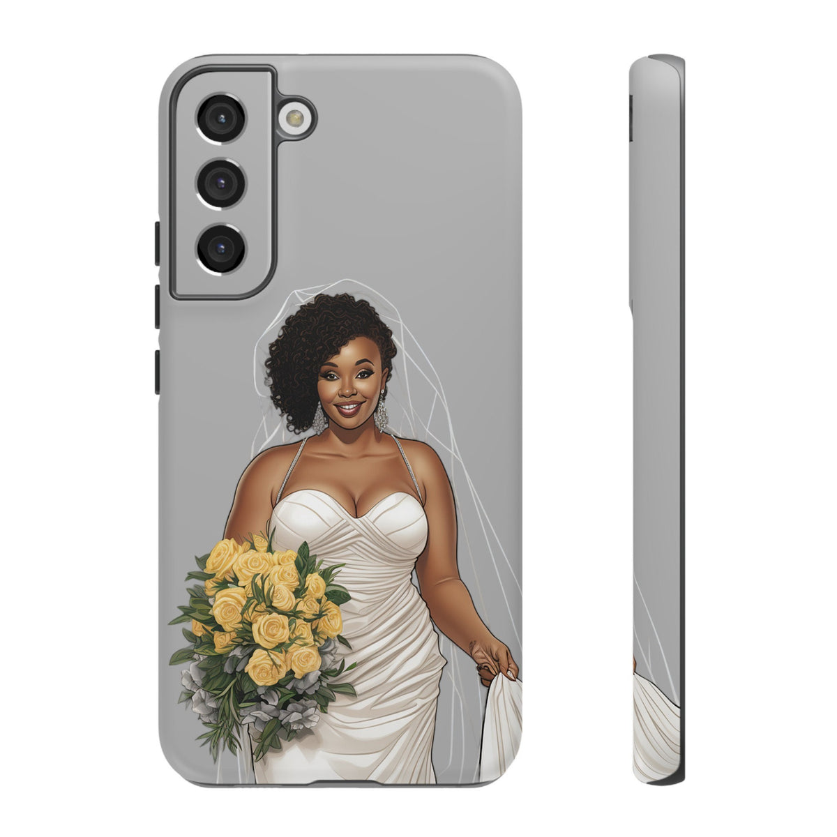 Samsung Galaxy S22 Samsung Galaxy S22 Plus Samsung Galaxy S22 Ultra Tough Case African American Bride Black bride wedding Dress Wedding Gown