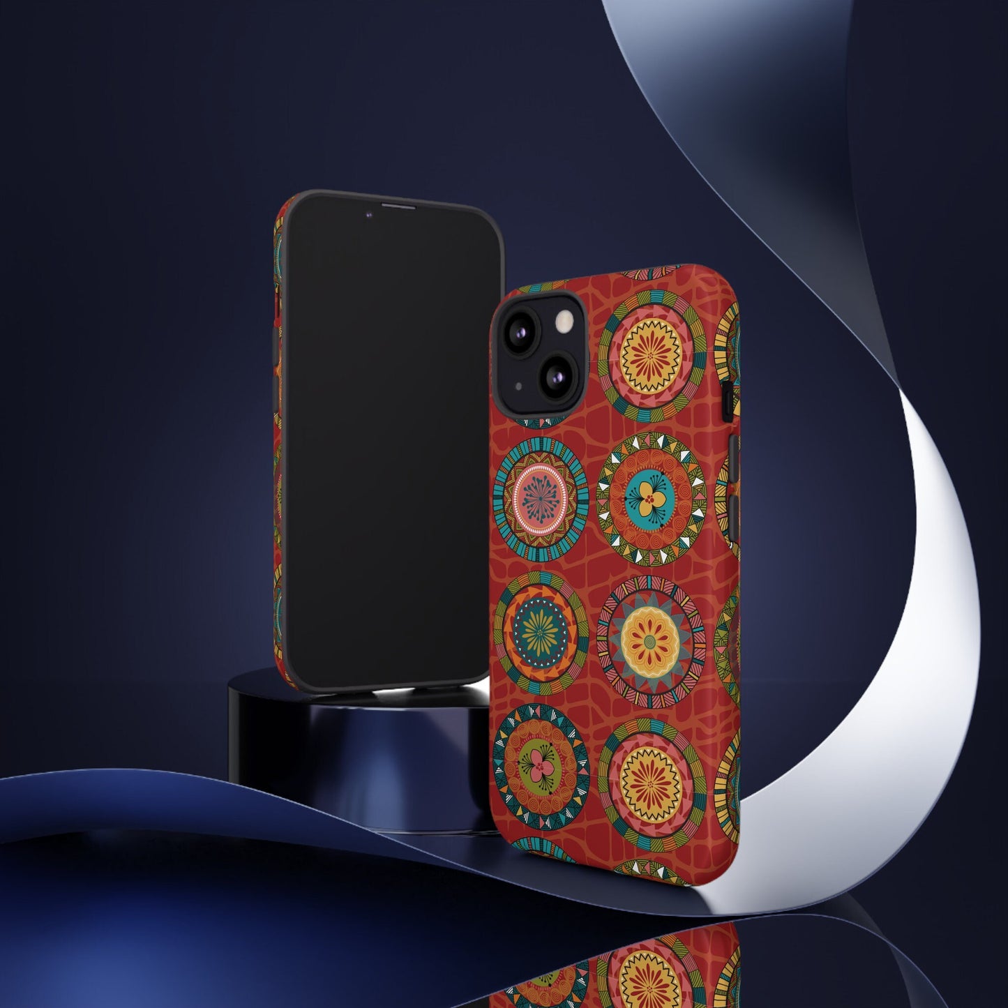 iPhone 13,  iPhone 13 Pro, iPhone 13 Mini, iPhone 13 Pro Max  Tough Cases Blue Coral Green Yellow Circles Round Colors