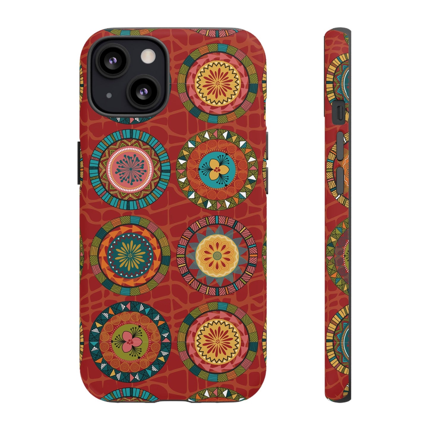 iPhone 13,  iPhone 13 Pro, iPhone 13 Mini, iPhone 13 Pro Max  Tough Cases Blue Coral Green Yellow Circles Round Colors