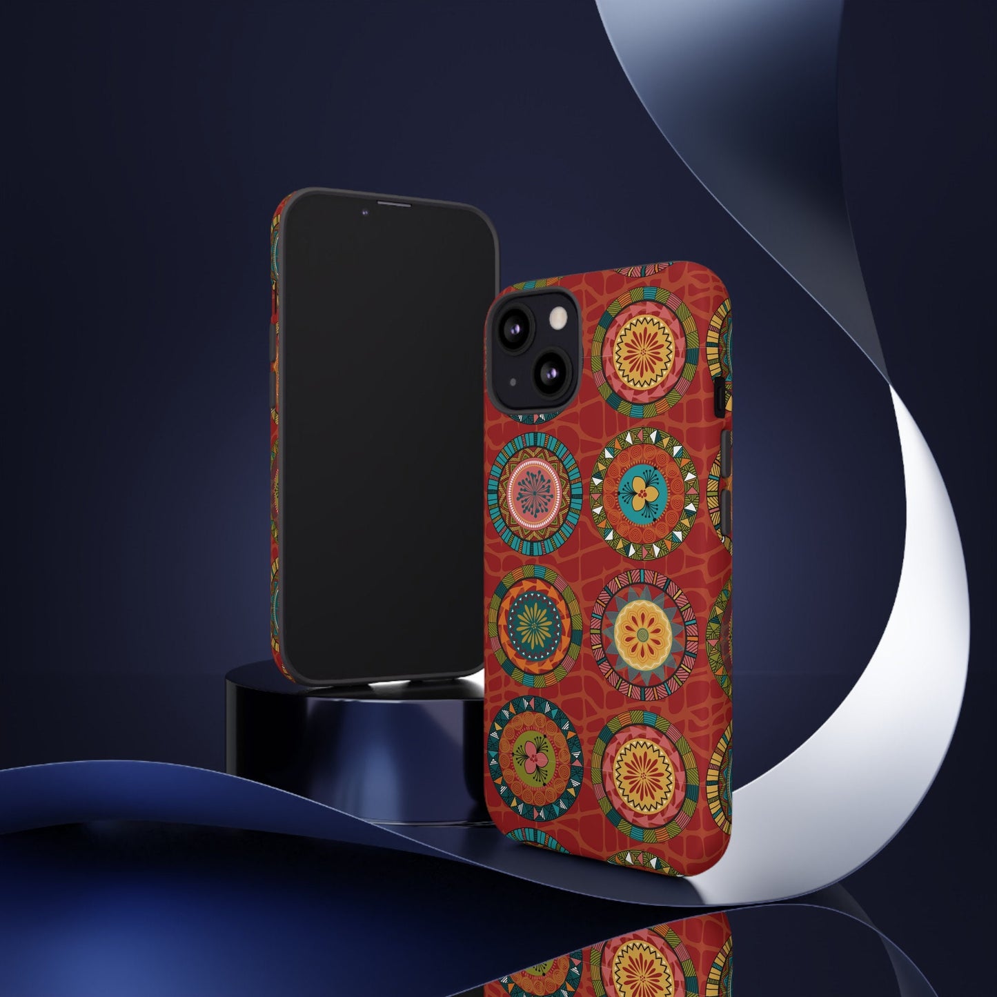 iPhone 13,  iPhone 13 Pro, iPhone 13 Mini, iPhone 13 Pro Max  Tough Cases Blue Coral Green Yellow Circles Round Colors