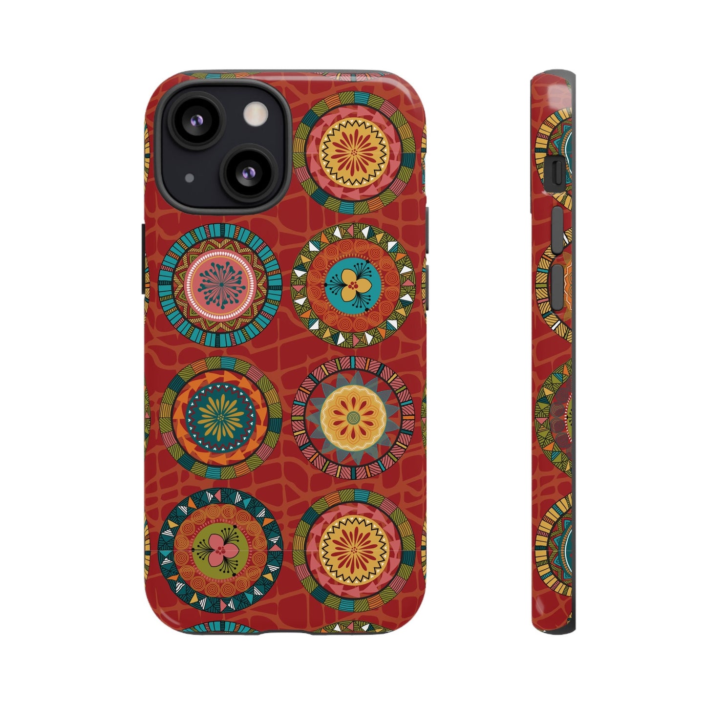 iPhone 13,  iPhone 13 Pro, iPhone 13 Mini, iPhone 13 Pro Max  Tough Cases Blue Coral Green Yellow Circles Round Colors