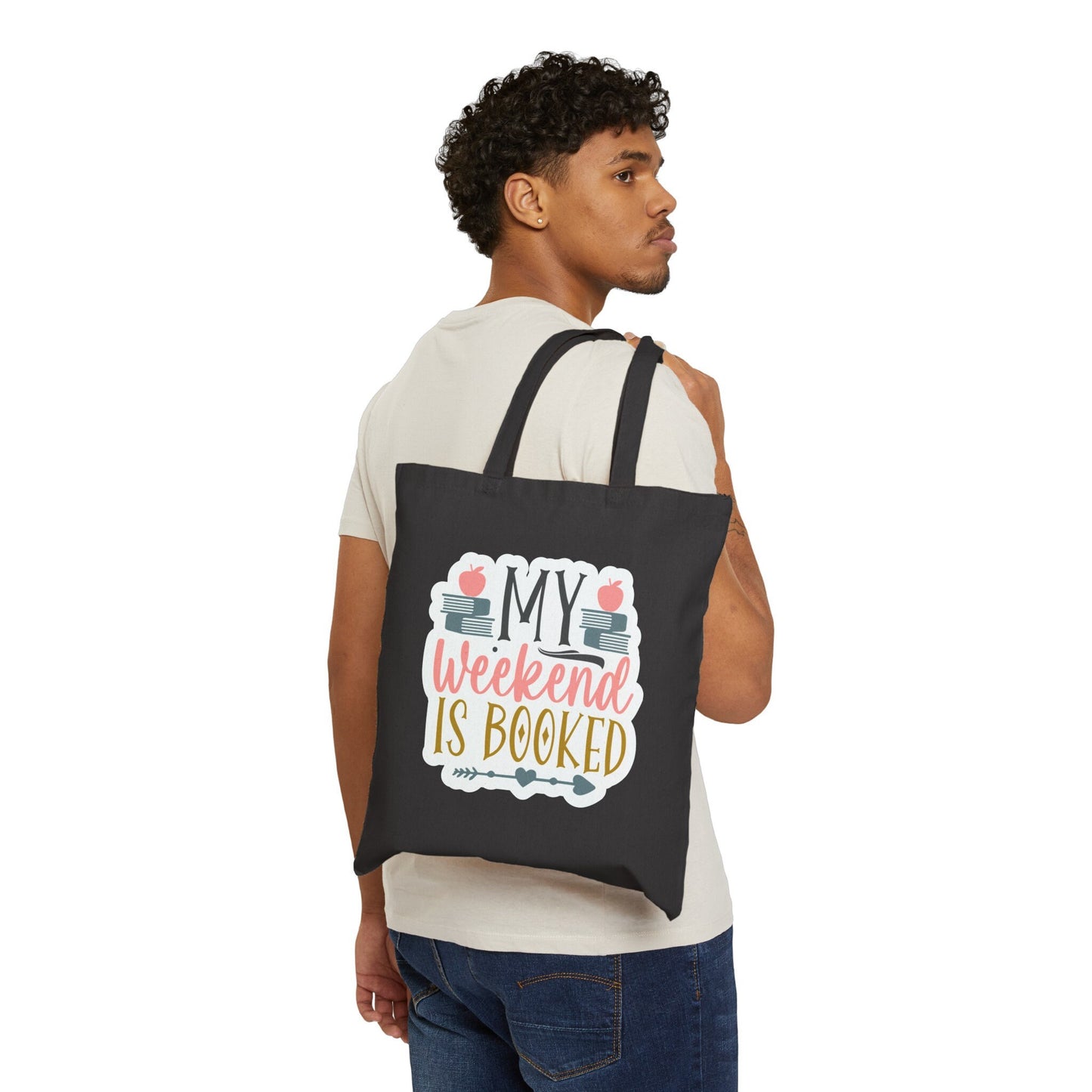 Weekend is booked book dragon gift for her library book bag power reader gift for book lover gift Cotton Canvas Tote Bag