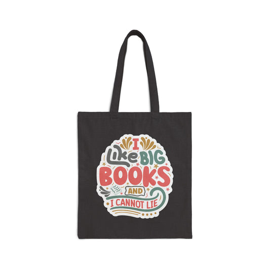 I like big books cannot lie book lover gift for Power Reader Book Dragon library book Bag Cotton Canvas Tote Bag