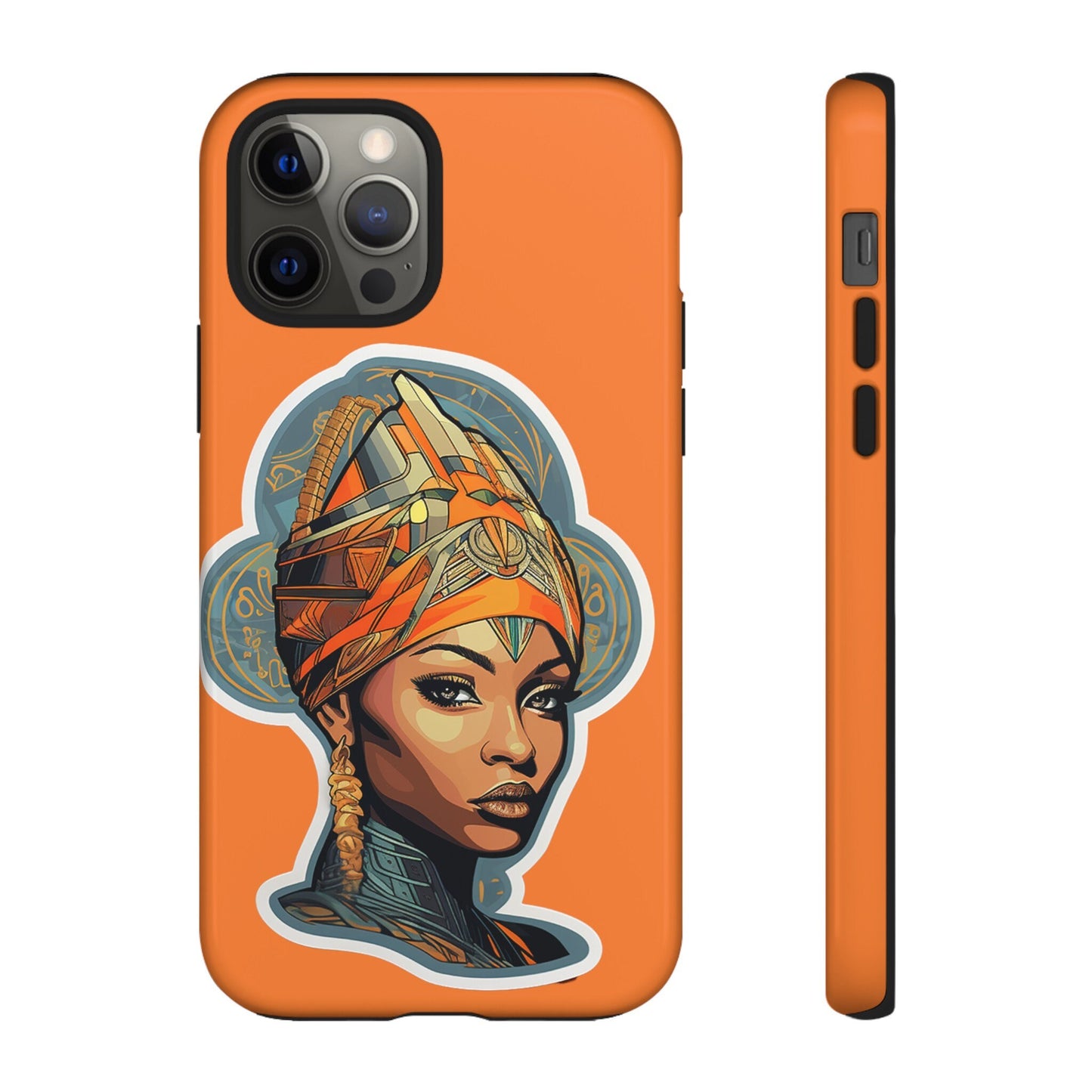 iPhone 12, iPhone 12 Pro, iPhone 12 Mini, iPhone 12 Pro Max Tough Cases African American Queen Nubian Princess Black Royalty