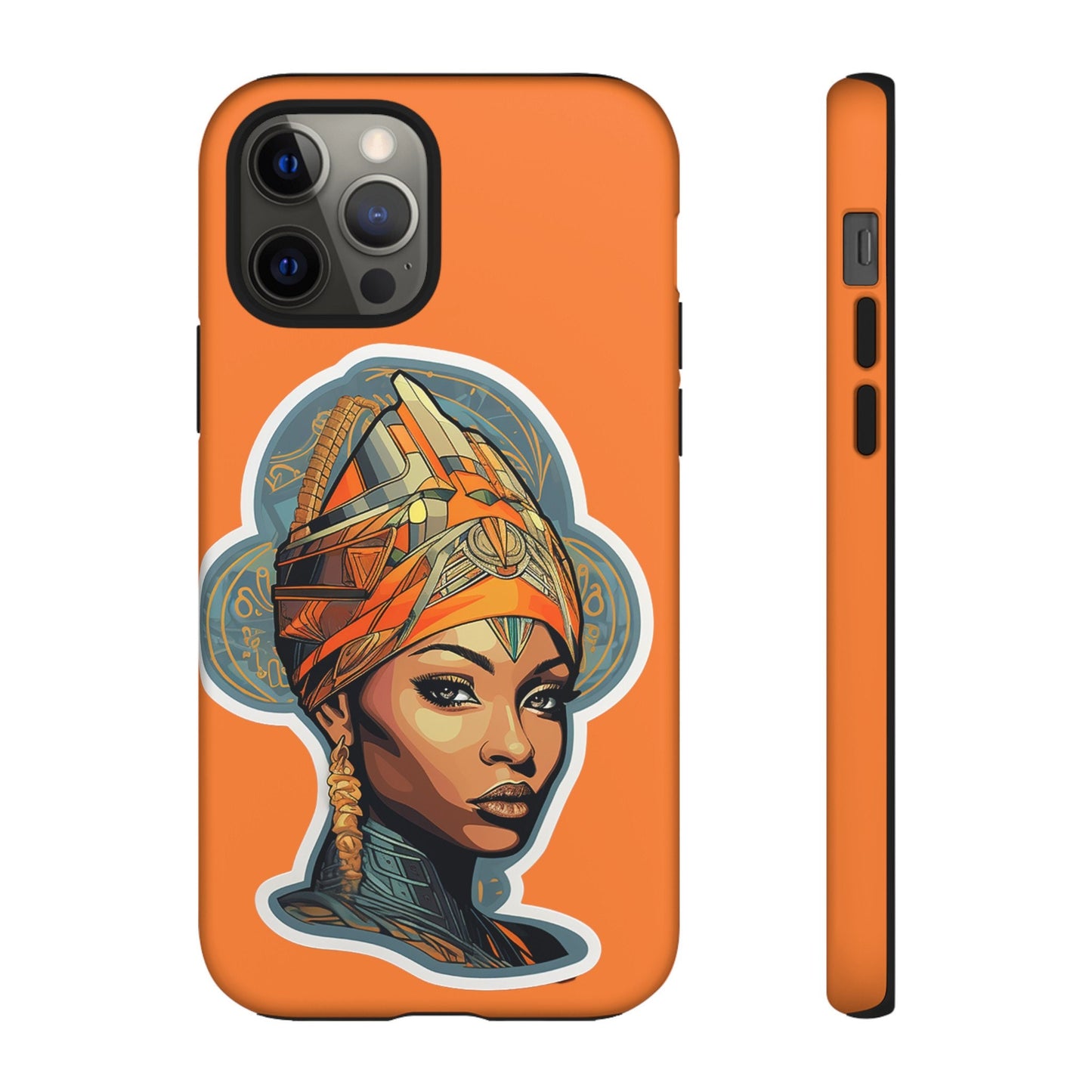 iPhone 12, iPhone 12 Pro, iPhone 12 Mini, iPhone 12 Pro Max Tough Cases African American Queen Nubian Princess Black Royalty