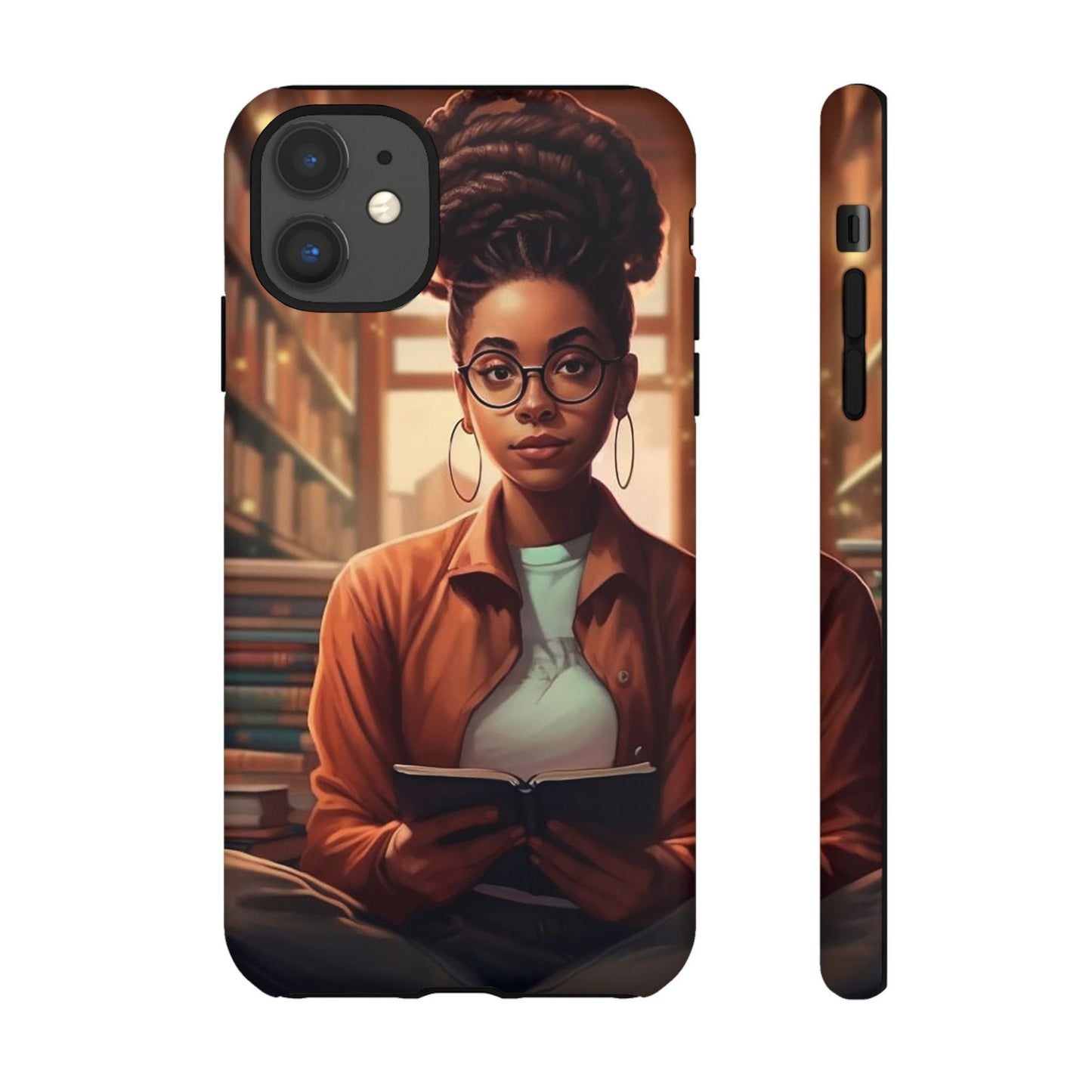iPhone 11,  iPhone 11 Pro, iPhone 11 Tough Cases African American Reader Woman Girl Book Dragon Power Reader