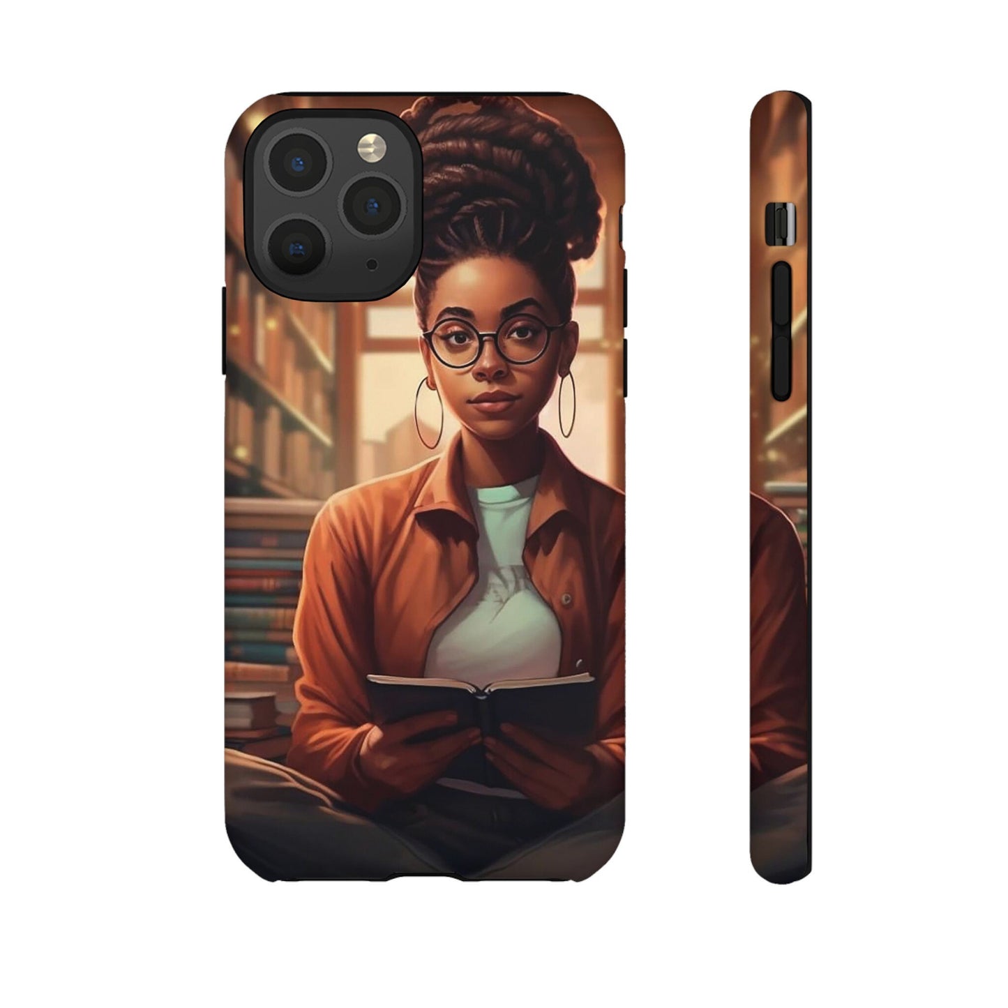 iPhone 11,  iPhone 11 Pro, iPhone 11 Tough Cases African American Reader Woman Girl Book Dragon Power Reader