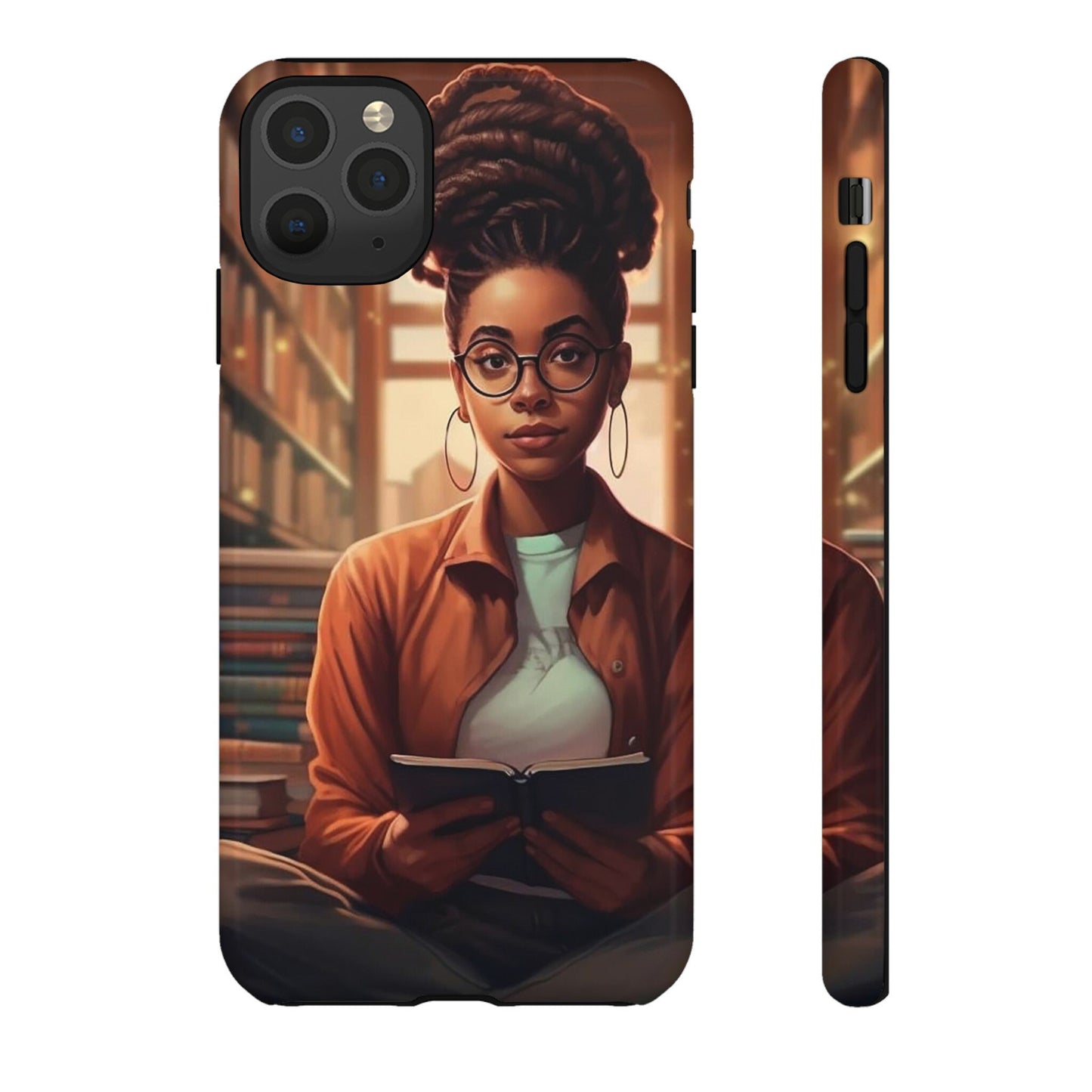 iPhone 11,  iPhone 11 Pro, iPhone 11 Tough Cases African American Reader Woman Girl Book Dragon Power Reader