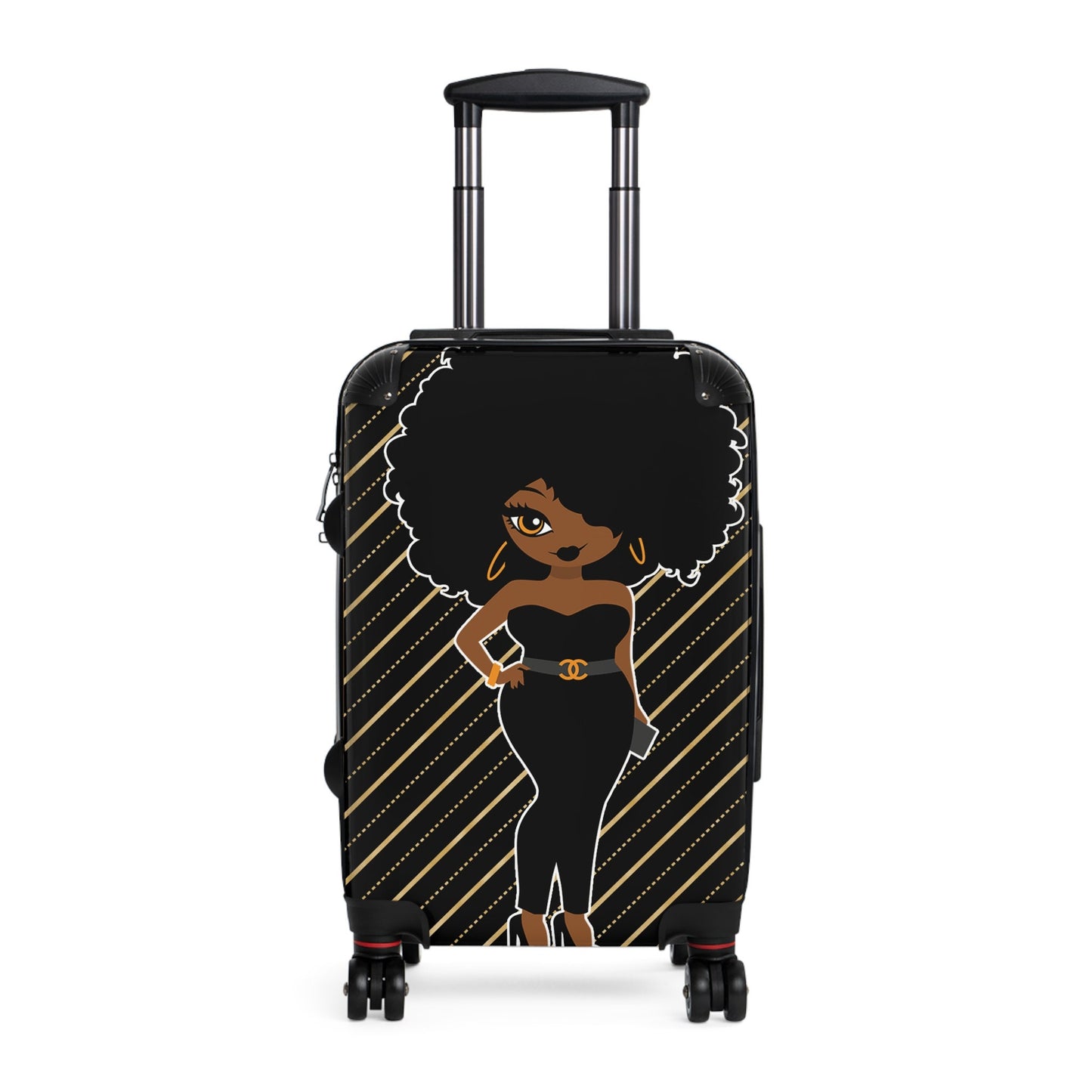 African American Woman Black Woman Rolling Suitcase Gift for Her Travel Gift Vacation Suitcase