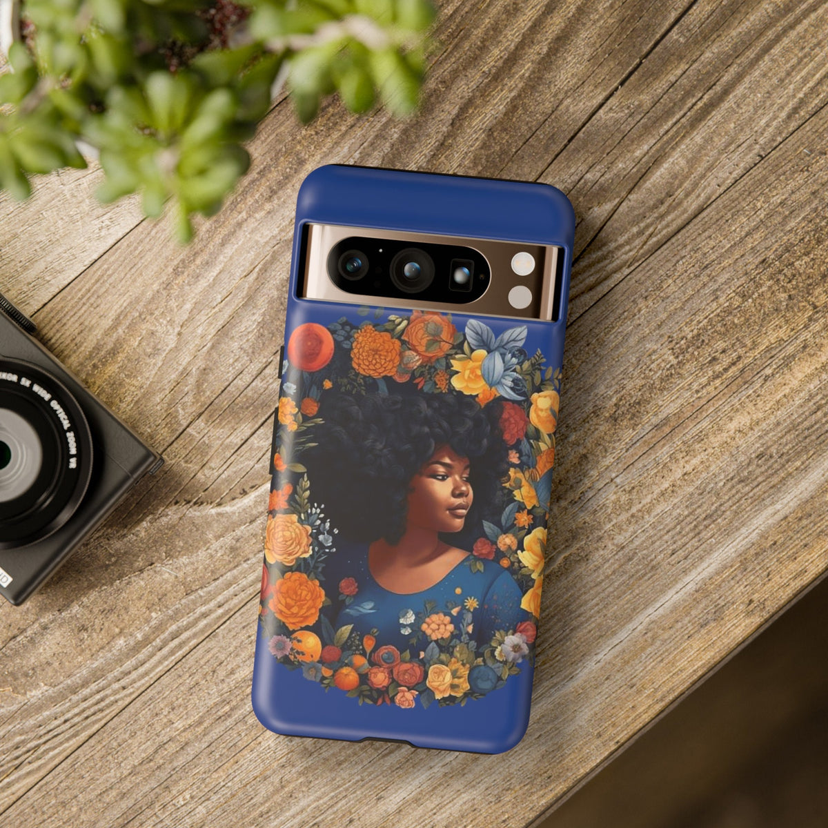 Google Pixel 8 Google Pixel 8 Pro Tough Cases African American Black Women in Flower Wreath Blue Green Orange