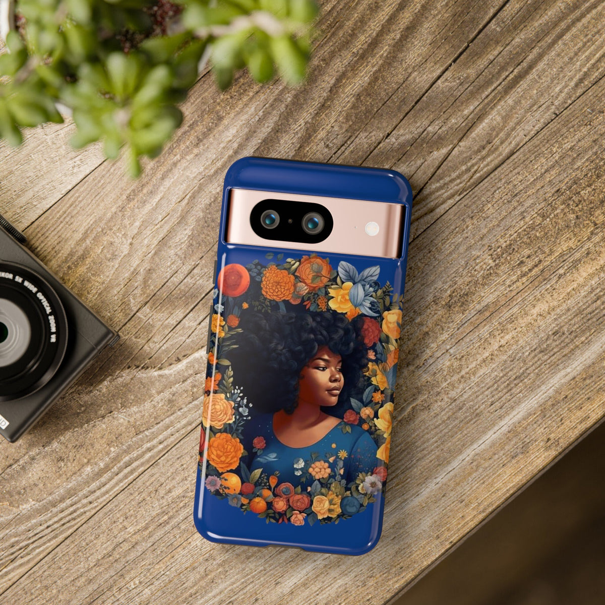 Google Pixel 8 Google Pixel 8 Pro Tough Cases African American Black Women in Flower Wreath Blue Green Orange