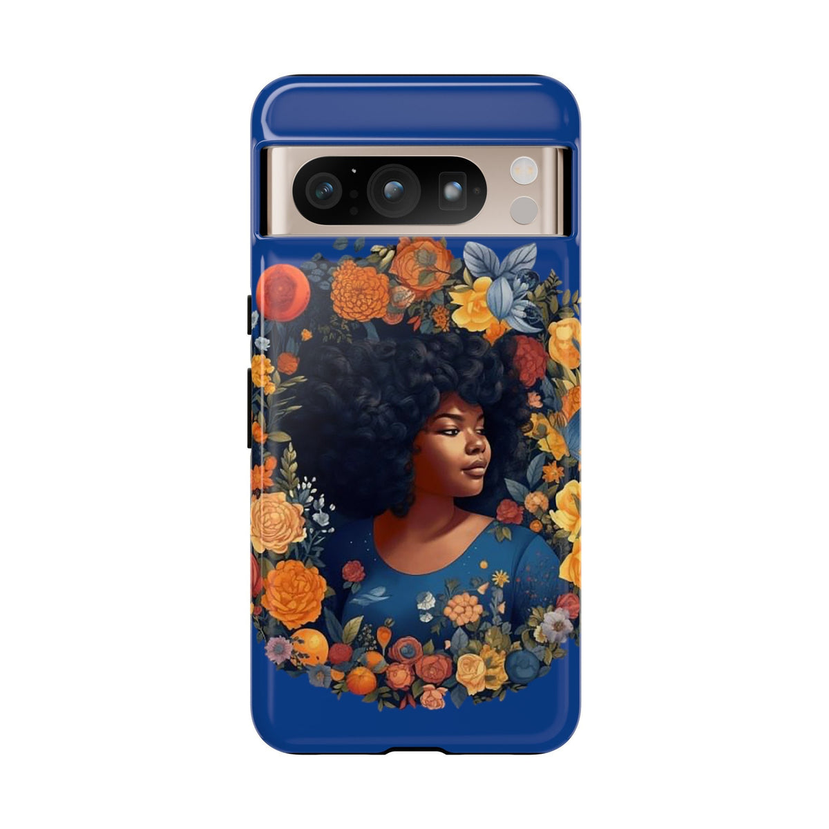 Google Pixel 8 Google Pixel 8 Pro Tough Cases African American Black Women in Flower Wreath Blue Green Orange