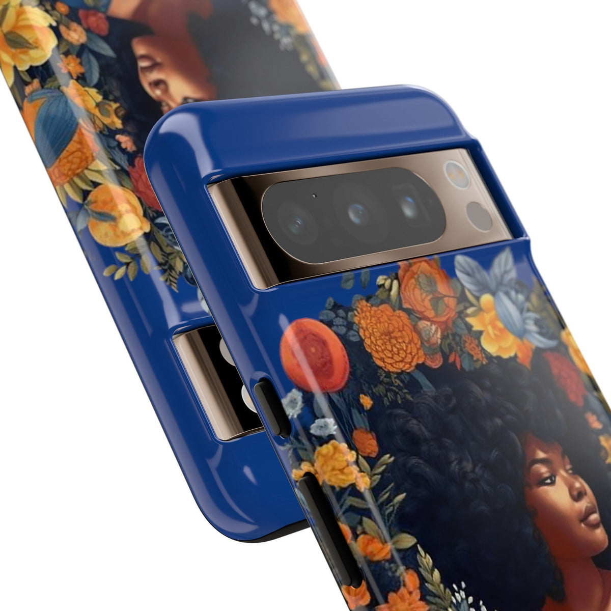 Google Pixel 8 Google Pixel 8 Pro Tough Cases African American Black Women in Flower Wreath Blue Green Orange