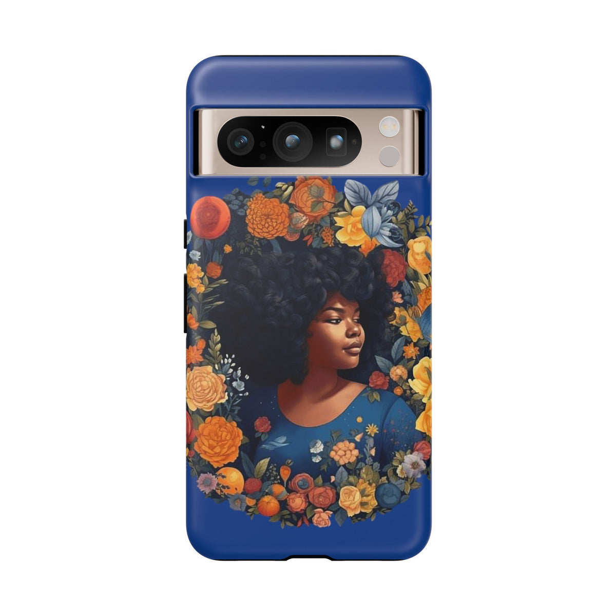 Google Pixel 8 Google Pixel 8 Pro Tough Cases African American Black Women in Flower Wreath Blue Green Orange