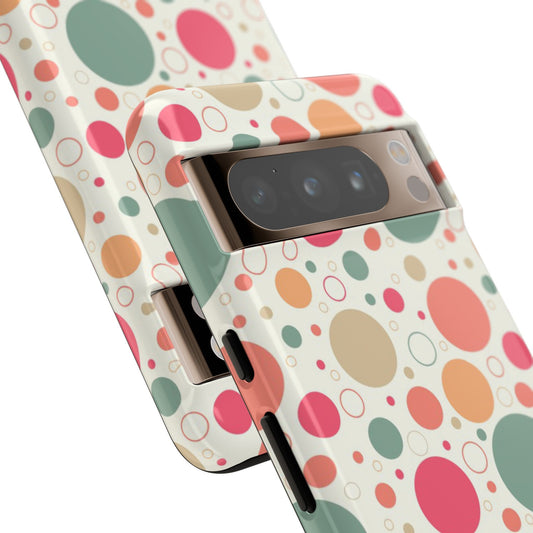 Google Pixel 8 Google Pixel 8 Pro Tough Cases Bubbles Coral Green Yellow Circles Round Colors