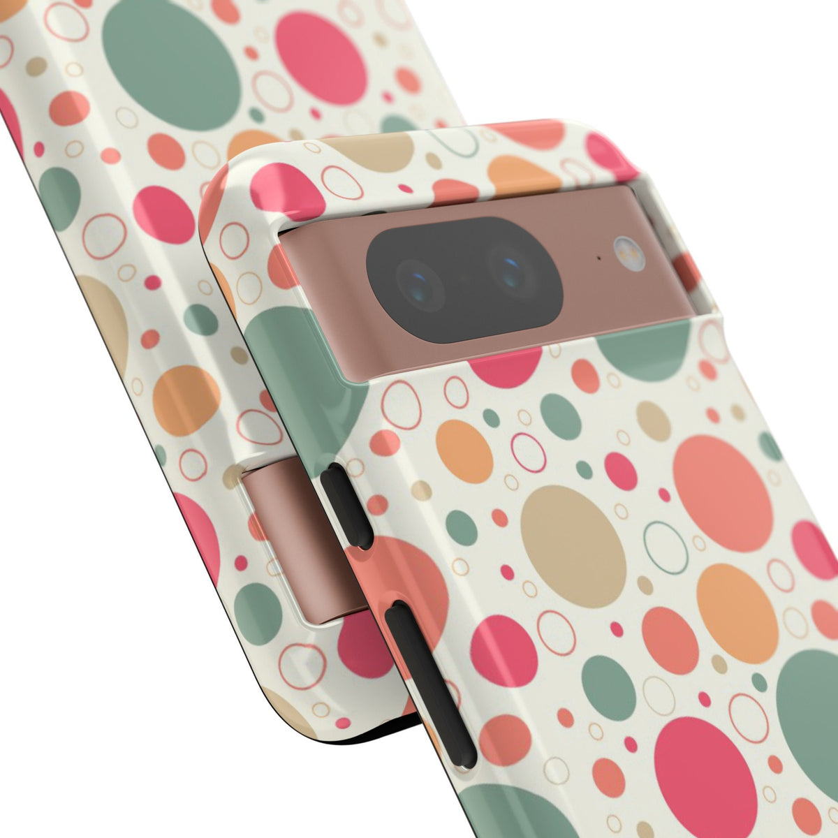 Google Pixel 8 Google Pixel 8 Pro Tough Cases Bubbles Coral Green Yellow Circles Round Colors