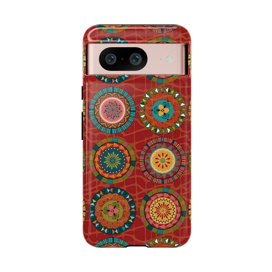 Google Pixel 8 Google Pixel 8 Pro Tough Cases Blue Coral Green Yellow Circles Round Colors