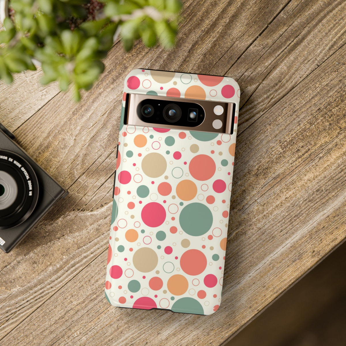 Google Pixel 8 Google Pixel 8 Pro Tough Cases Bubbles Coral Green Yellow Circles Round Colors