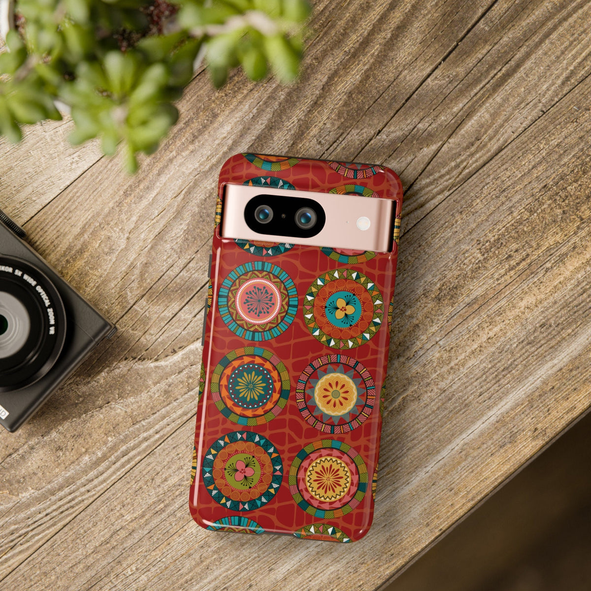 Google Pixel 8 Google Pixel 8 Pro Tough Cases Blue Coral Green Yellow Circles Round Colors