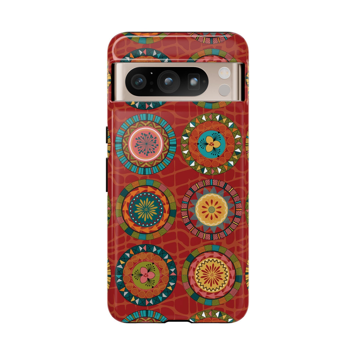 Google Pixel 8 Google Pixel 8 Pro Tough Cases Blue Coral Green Yellow Circles Round Colors