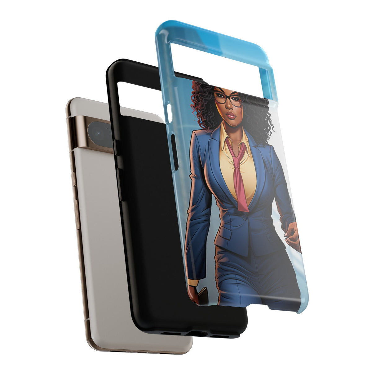 Google Pixel 8 Google Pixel 8 Pro Tough Cases African American Woman Business Woman Entrepreneur Superhero