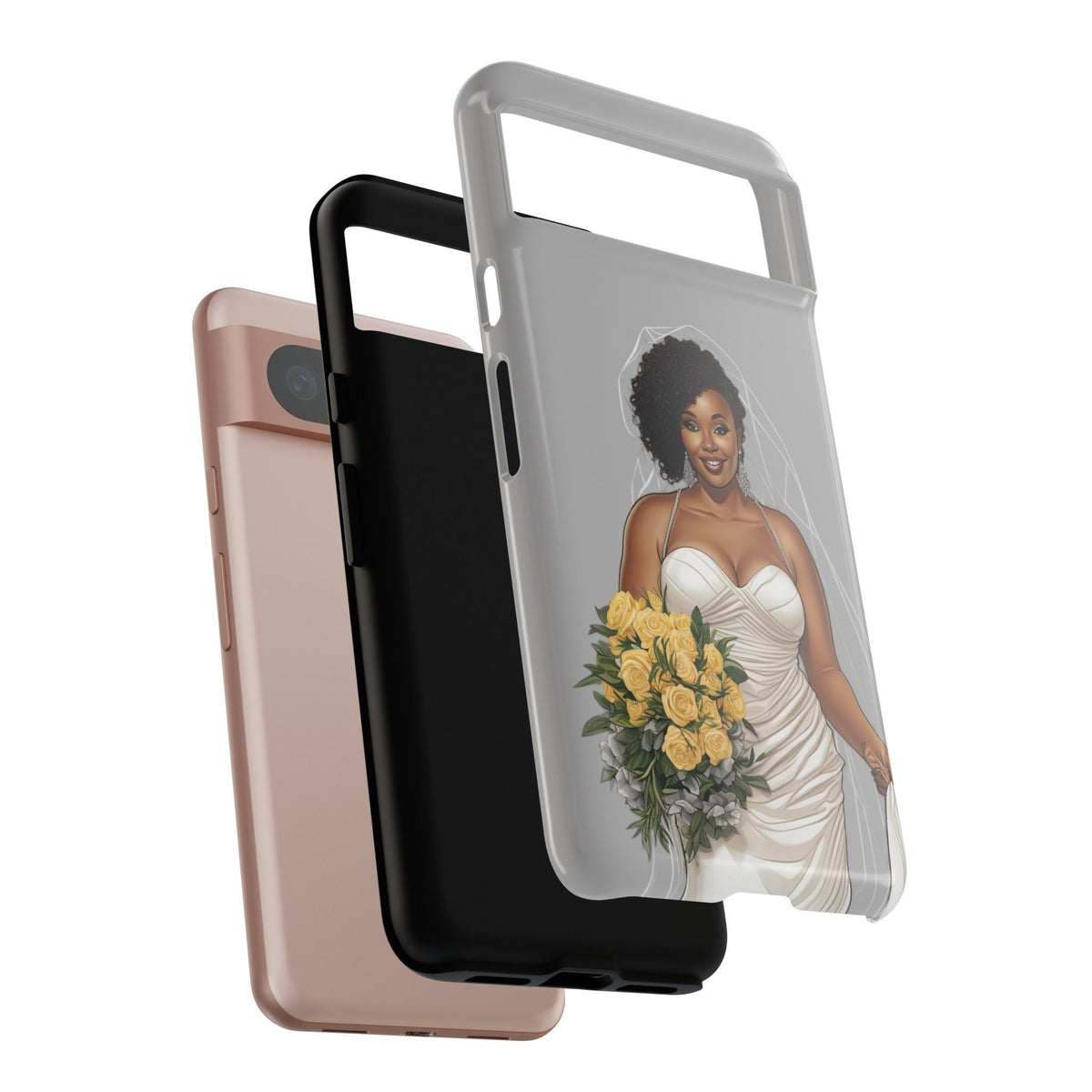 Google Pixel 8 Google Pixel 8 Pro Tough Cases African American Bride Black bride wedding Dress Wedding Gown