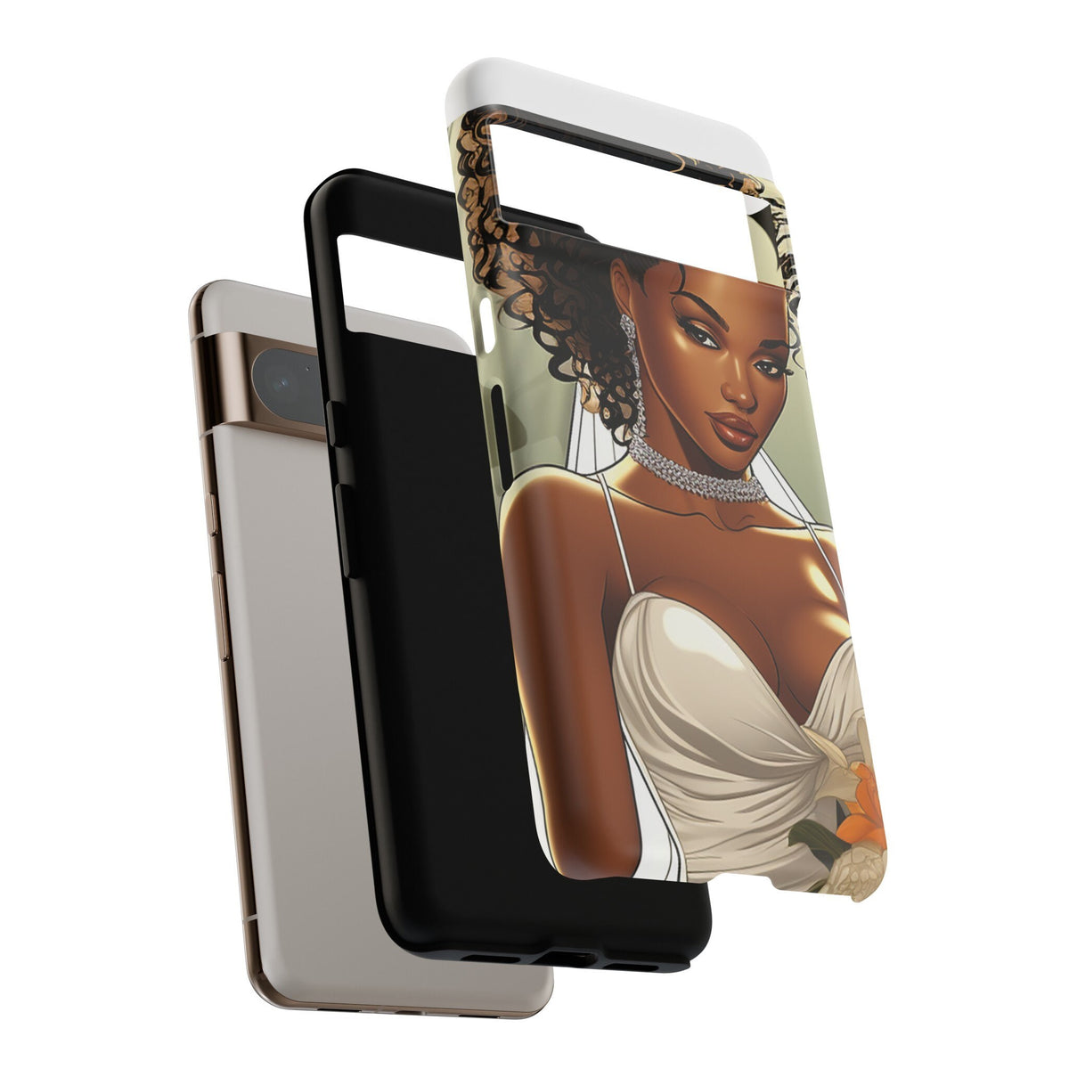 Google Pixel 8 Pro Google Pixel 8 Tough Cases African American Bride Black bride wedding Dress Wedding Gown