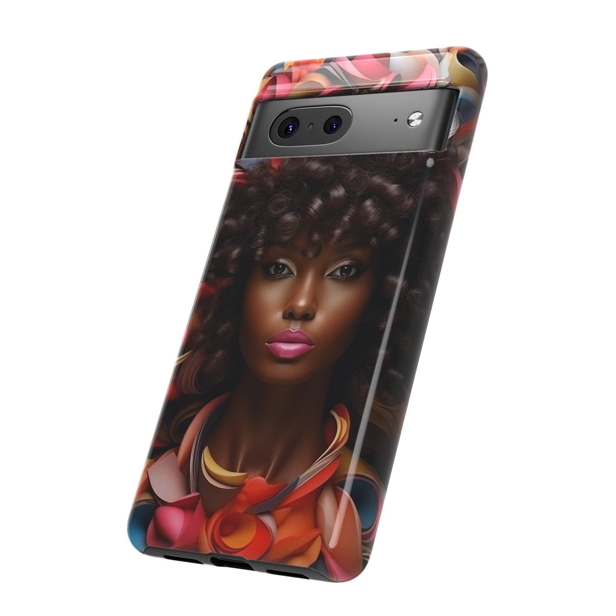 Google Pixel 7 Tough Cases African American Woman Black Women in Flowers Red Yellow Orange