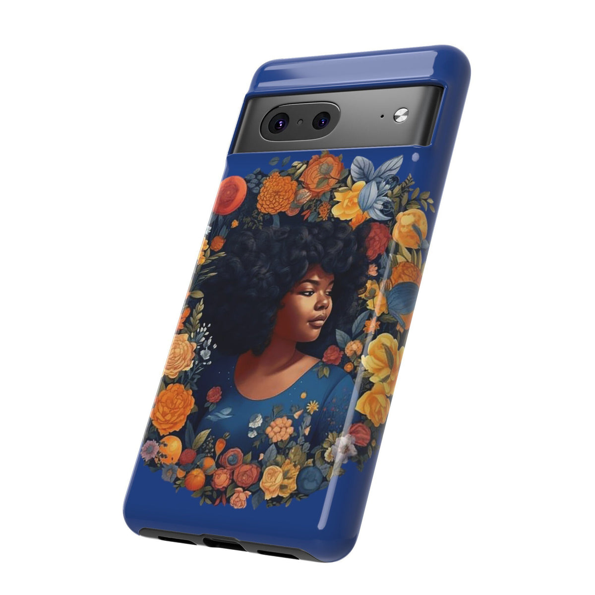 Google Pixel 7 Tough Cases African American Black Women in Flower Wreath Blue Green Orange