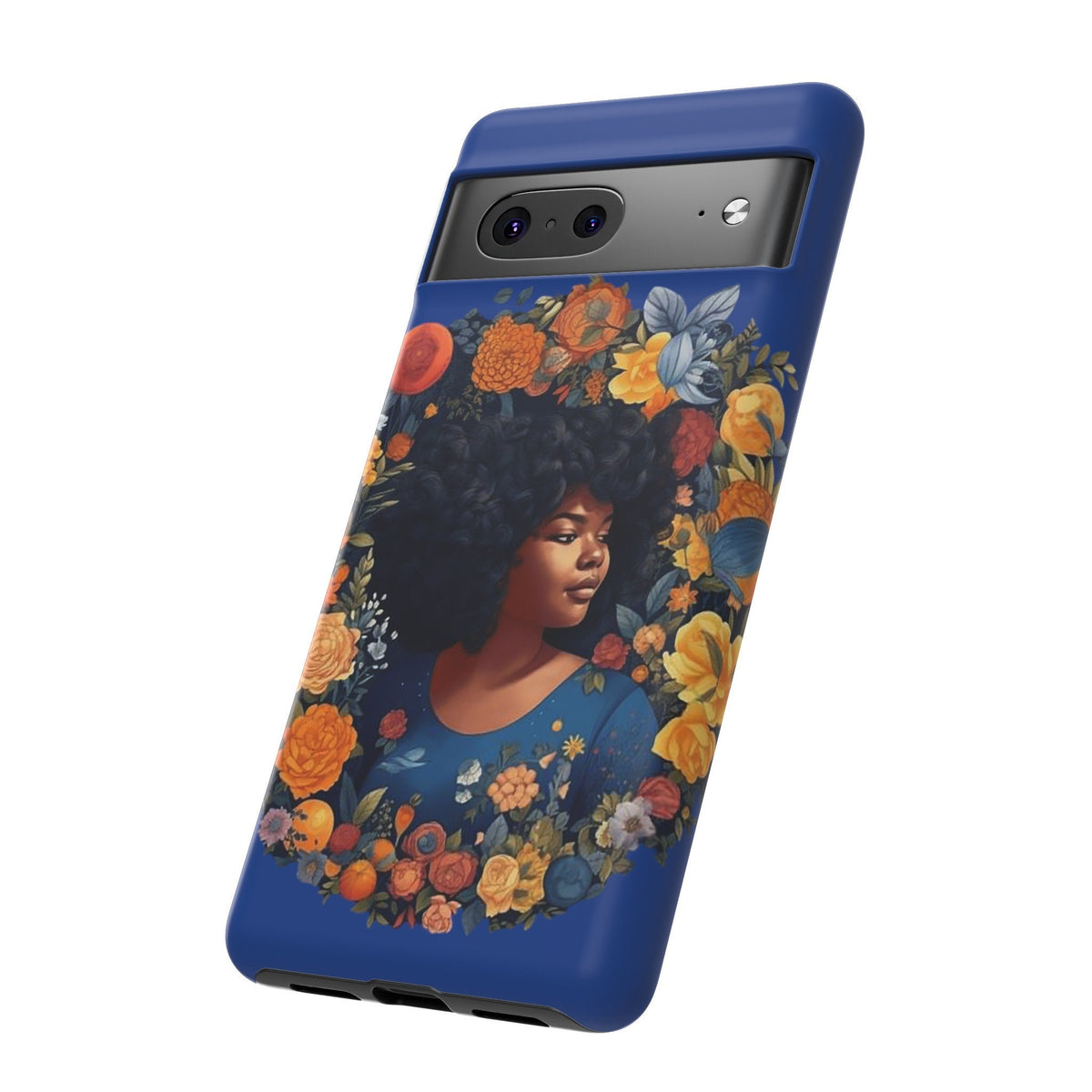 Google Pixel 7 Tough Cases African American Black Women in Flower Wreath Blue Green Orange