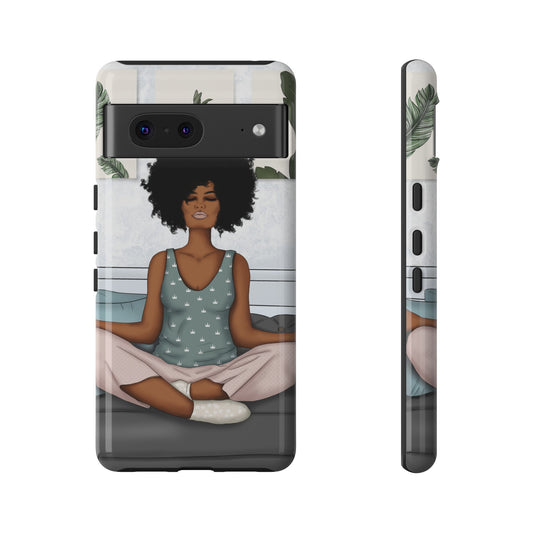 Google Pixel 7 Tough Cases African American Woman Black Woman Yoga Namaste Peace Joy