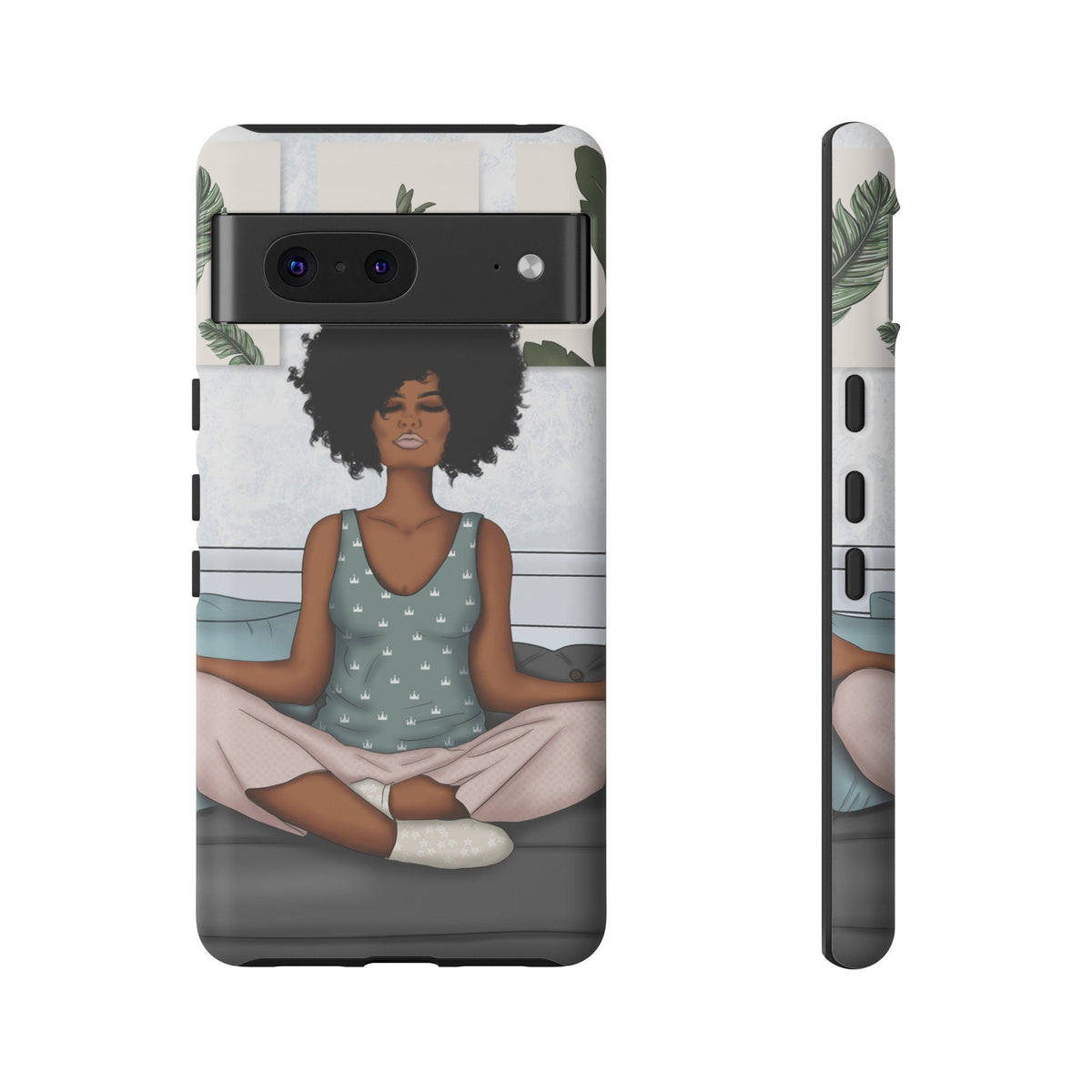 Google Pixel 7 Tough Cases African American Woman Black Woman Yoga Namaste Peace Joy