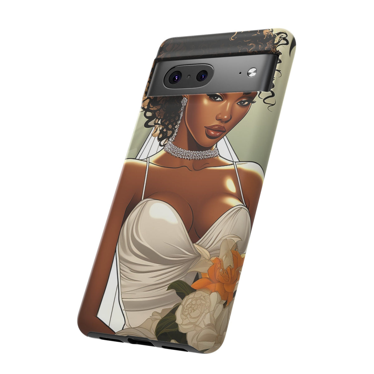 Google Pixel 7 Tough Cases African American Bride Black bride wedding Dress Wedding Gown
