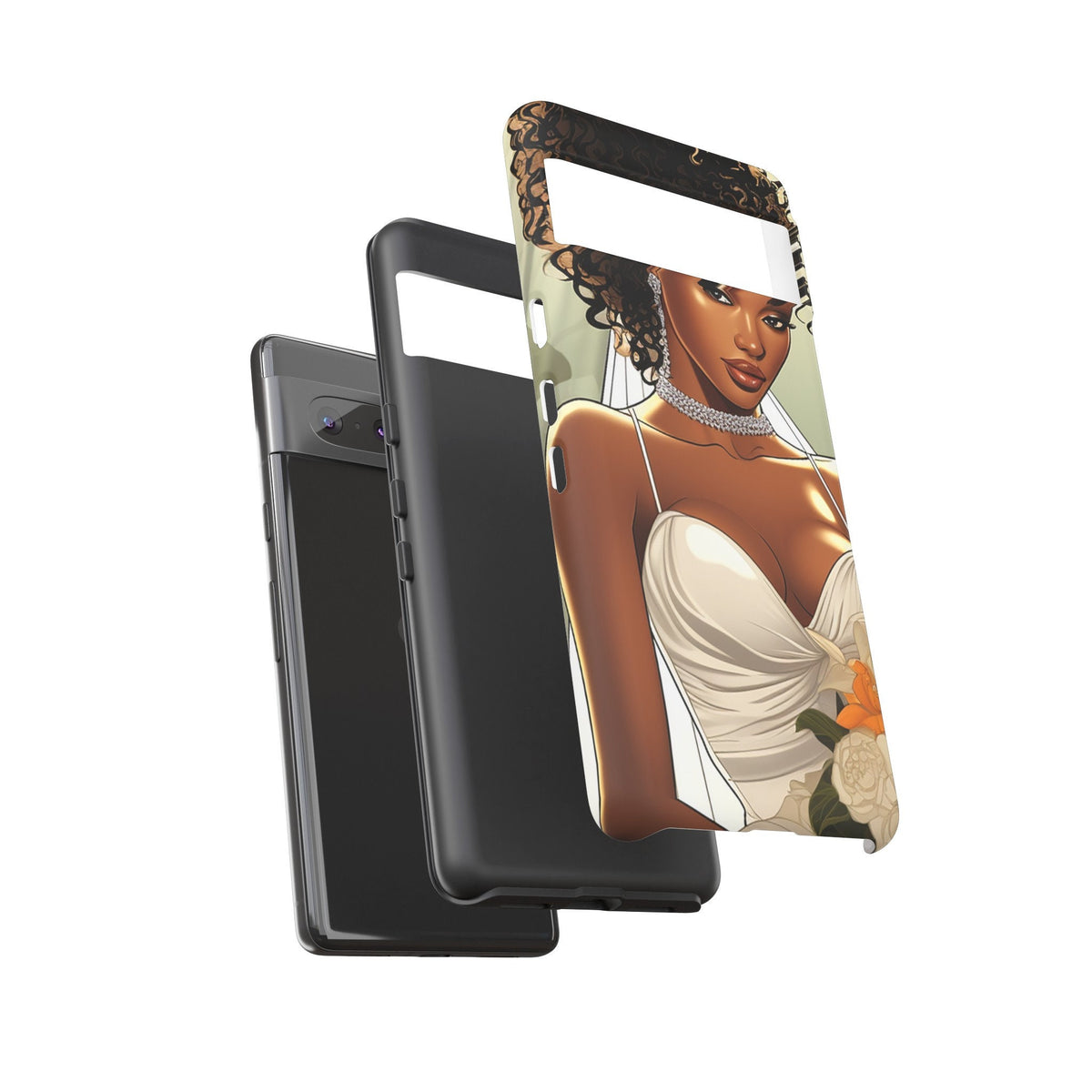 Google Pixel 7 Tough Cases African American Bride Black bride wedding Dress Wedding Gown
