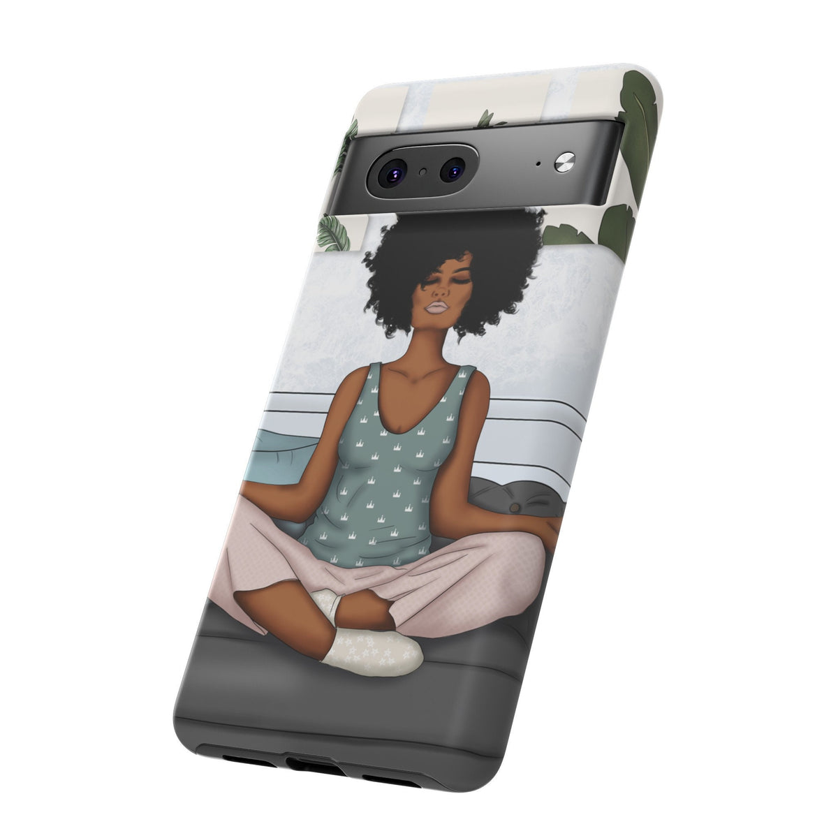 Google Pixel 7 Tough Cases African American Woman Black Woman Yoga Namaste Peace Joy