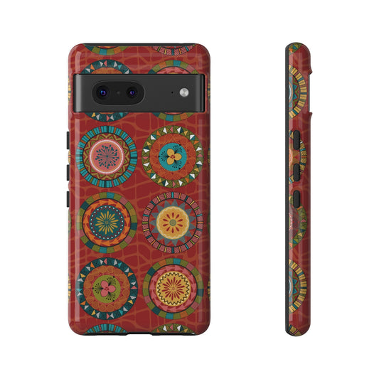 Google Pixel 7 Tough Cases Blue Coral Green Yellow Circles Round Colors