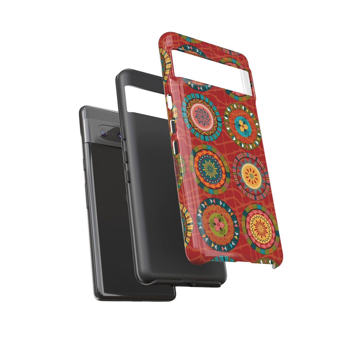 Google Pixel 7 Tough Cases Blue Coral Green Yellow Circles Round Colors