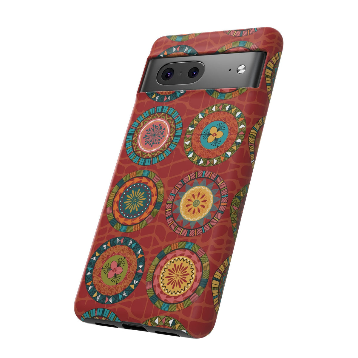Google Pixel 7 Tough Cases Blue Coral Green Yellow Circles Round Colors