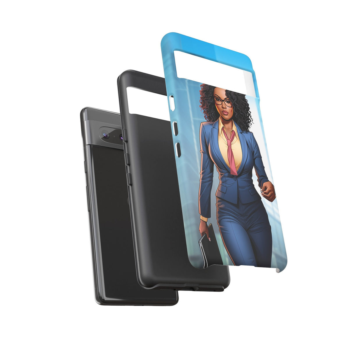 Google Pixel 7 Tough Cases African American Woman Business Woman Entrepreneur Superhero