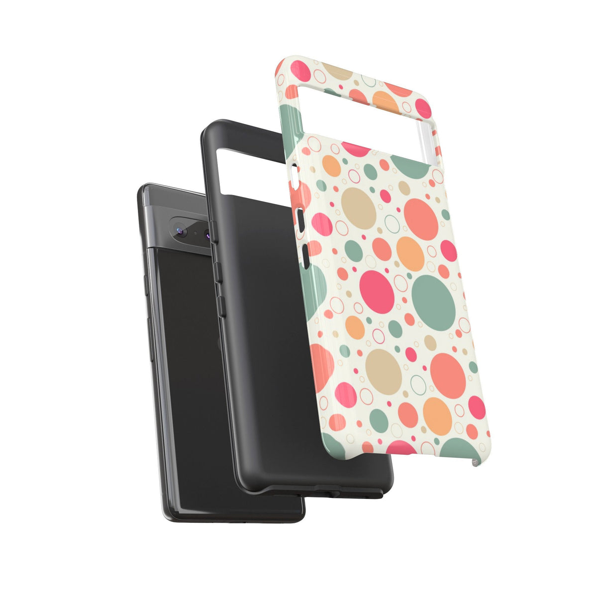 Google Pixel 7 Tough Cases Bubbles Coral Green Yellow Circles Round Colors