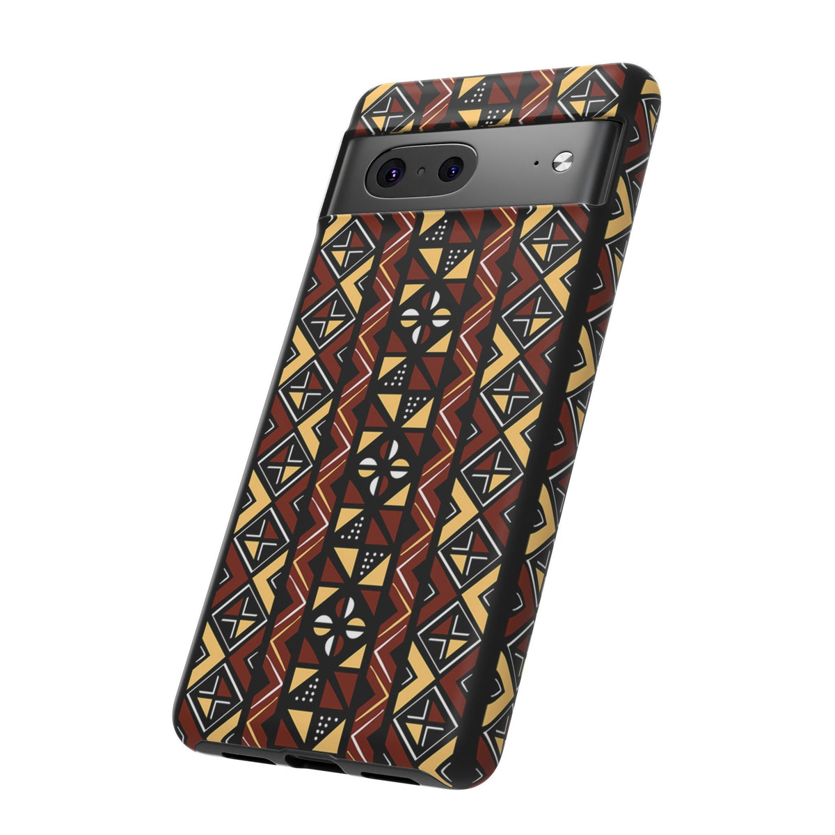Google Pixel 7 Tough Cases Brown Black Yellow African Design Pattern