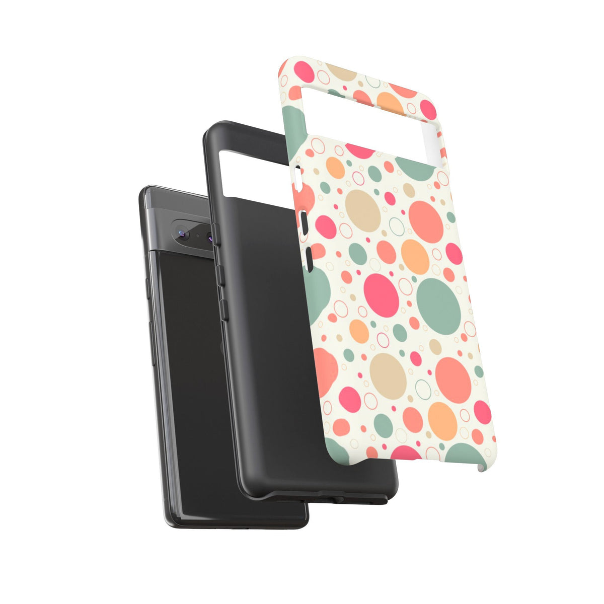 Google Pixel 7 Tough Cases Bubbles Coral Green Yellow Circles Round Colors
