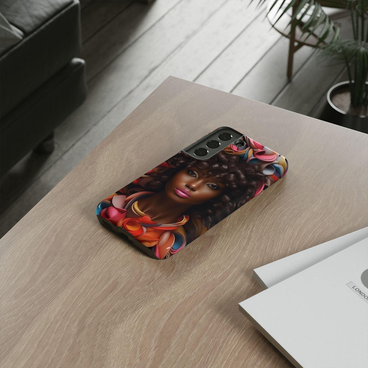 Samsung Galaxy S22 Samsung Galaxy S22 Plus Samsung Galaxy S22 Ultra Tough Case African American Woman Black Women Flowers Red Yellow Orange
