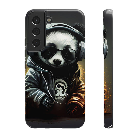 Samsung Galaxy S22 Samsung Galaxy S22 Plus Samsung Galaxy S22 Ultra Tough Case Black White Panda Headphones Audiophile Stereo headset bear