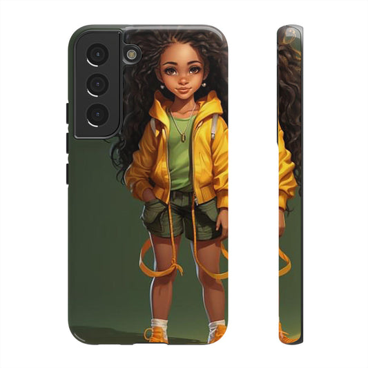 Samsung Galaxy S22 Samsung Galaxy S22 Plus Samsung Galaxy S22 Ultra Tough Case African American Woman Black Yellow Hoodie Yellow Sweatshirt