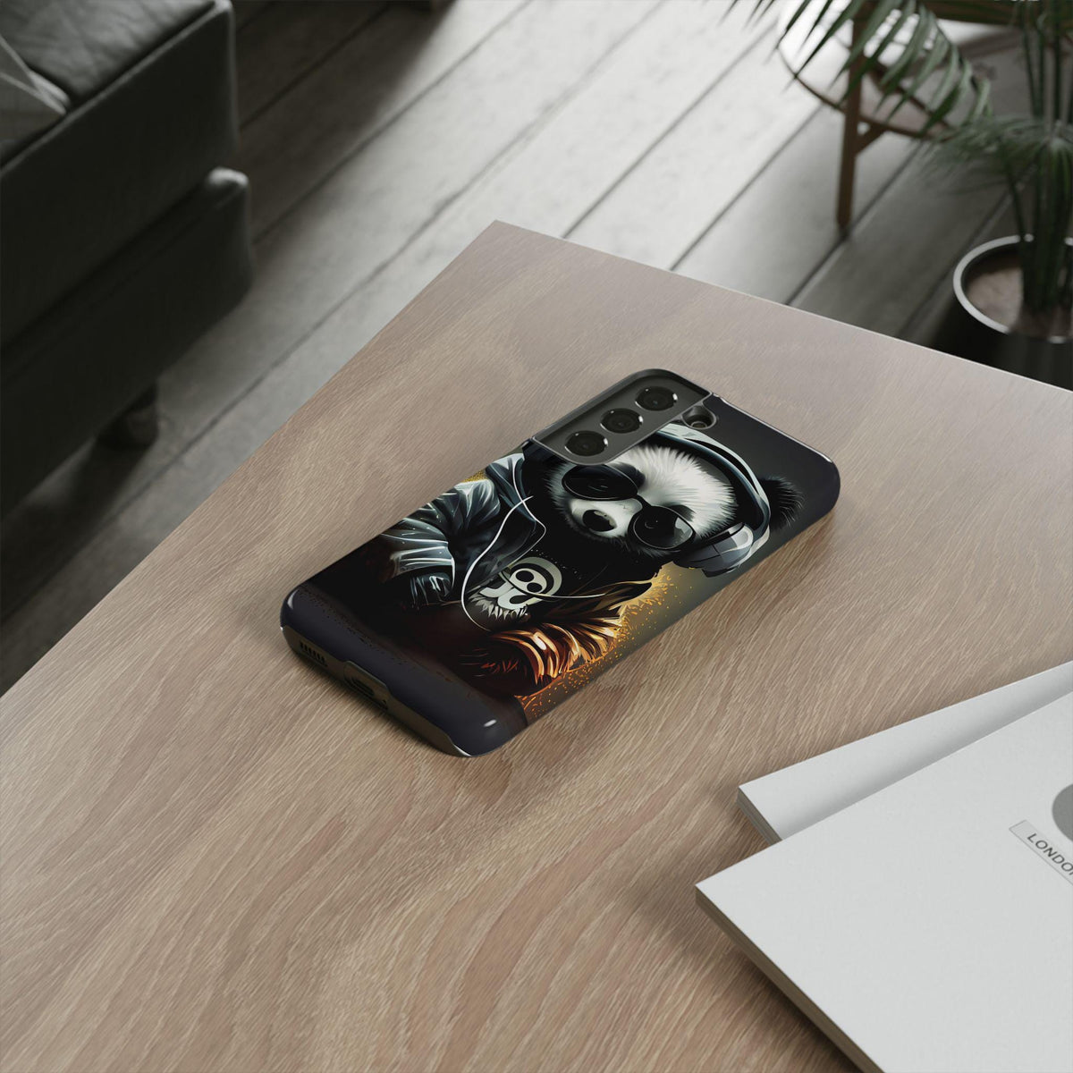 Samsung Galaxy S22 Samsung Galaxy S22 Plus Samsung Galaxy S22 Ultra Tough Case Black White Panda Headphones Audiophile Stereo headset bear