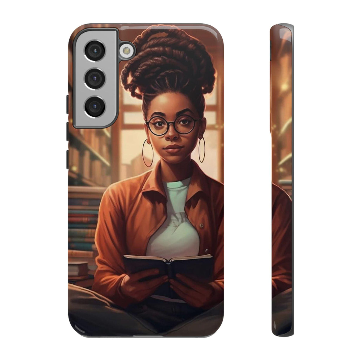 Samsung Galaxy S22 Samsung Galaxy S22 Plus Samsung Galaxy S22 Ultra Tough Cases African American Reader Woman Girl Book Dragon Power Reader